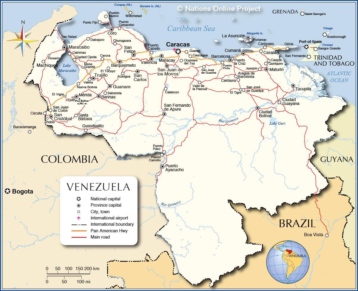 mapa detallat de veneçuela