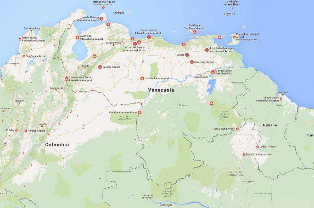 mapa de veneçuela aeroports
