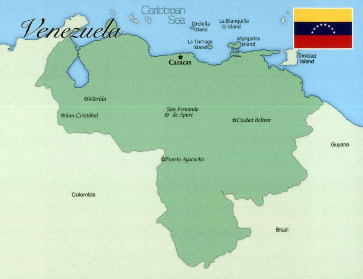 mapa de veneçuela amb les ciutats