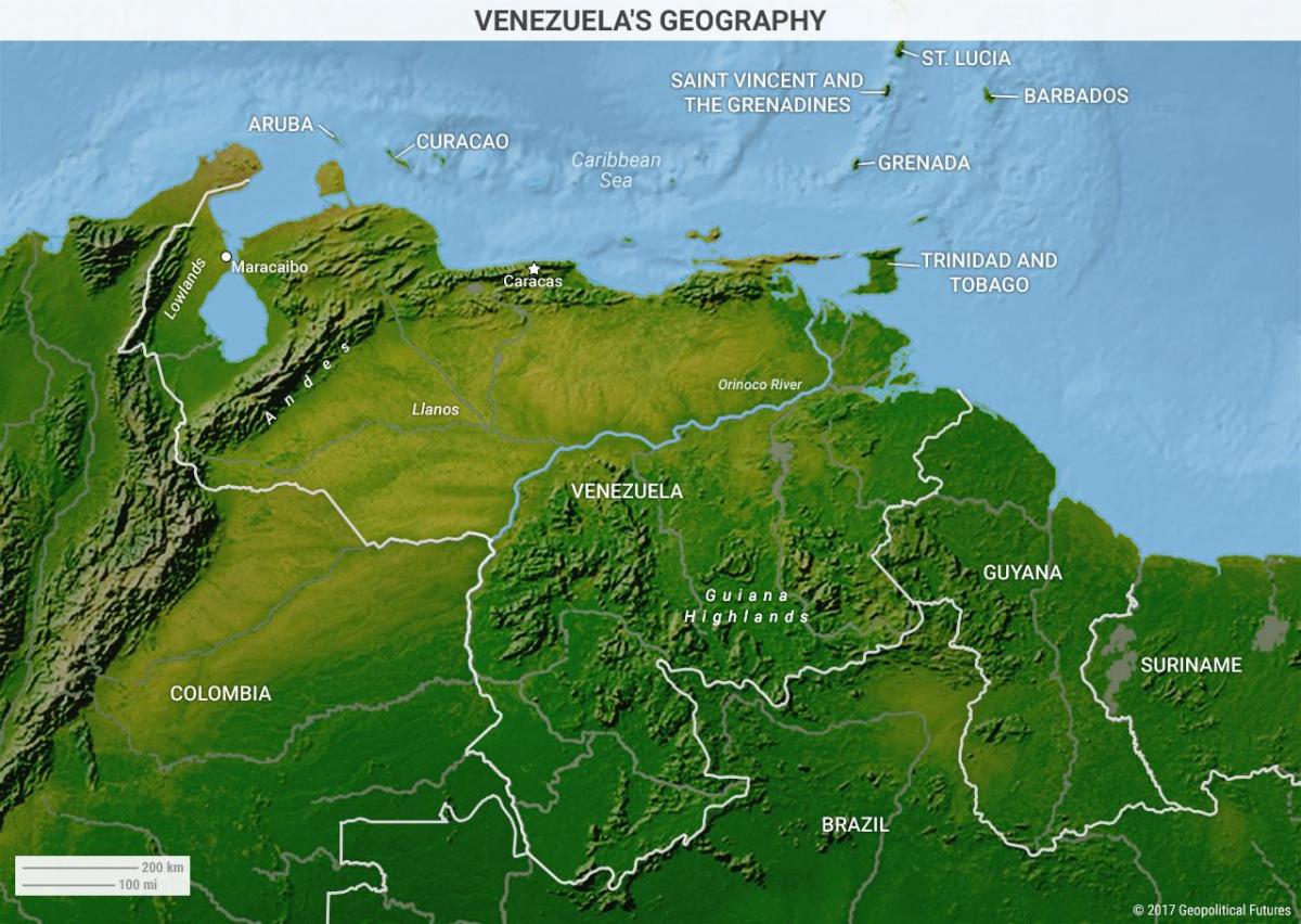 mapa de veneçuela geografia