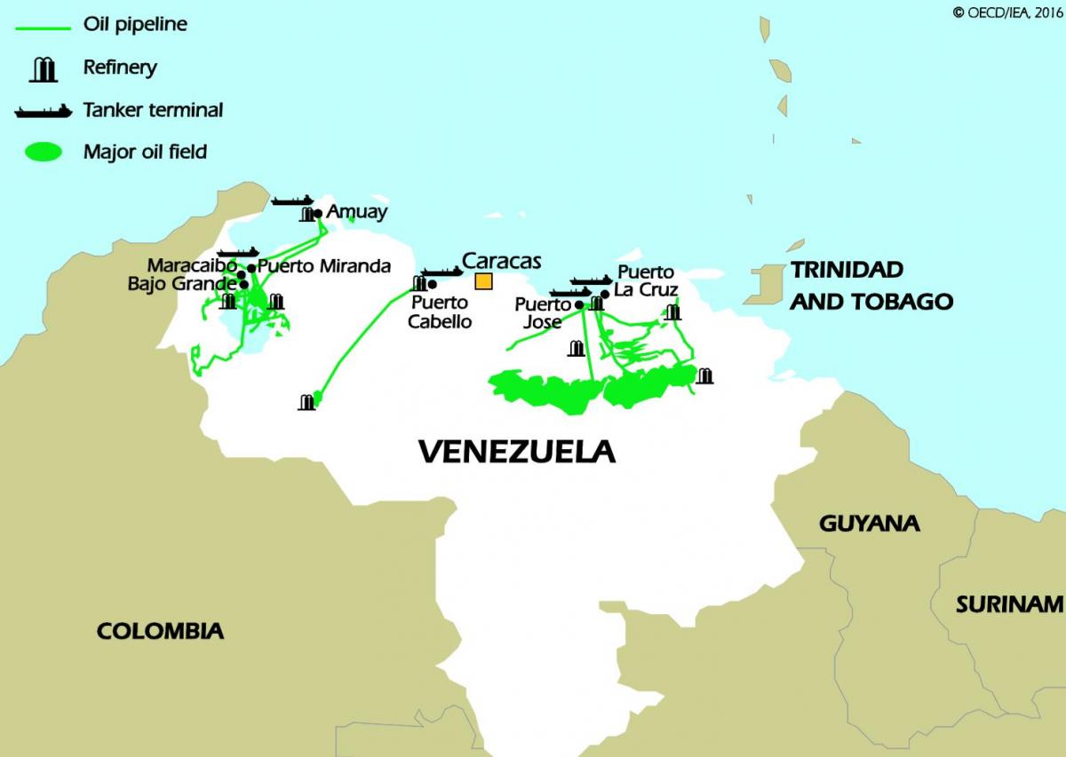 veneçuela reserves de petroli mapa