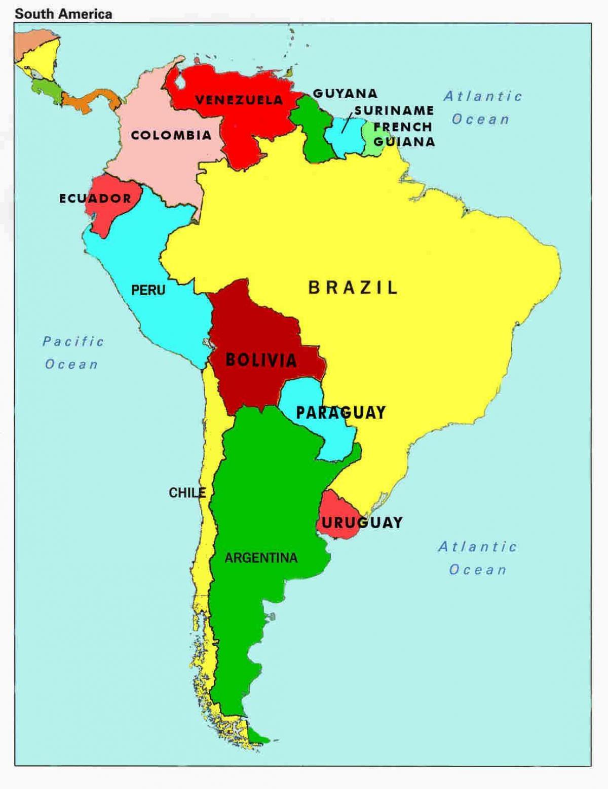 mapa de veneçuela i de països de l'entorn