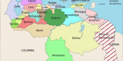 Mapa de veneçuela estats