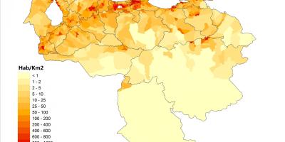 Veneçuela densitat de població mapa