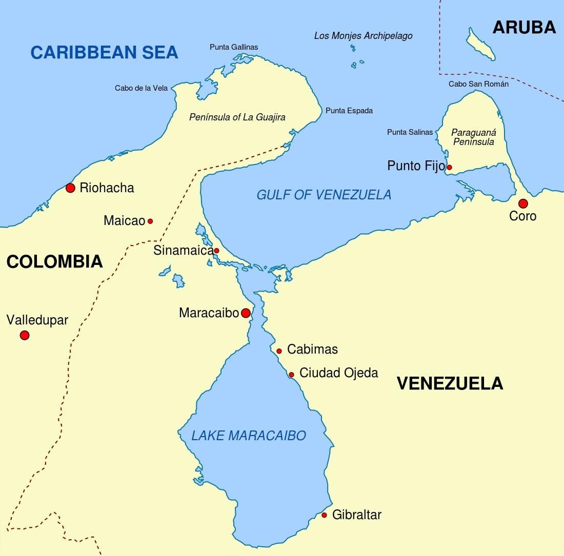 mapa de golf de veneçuela