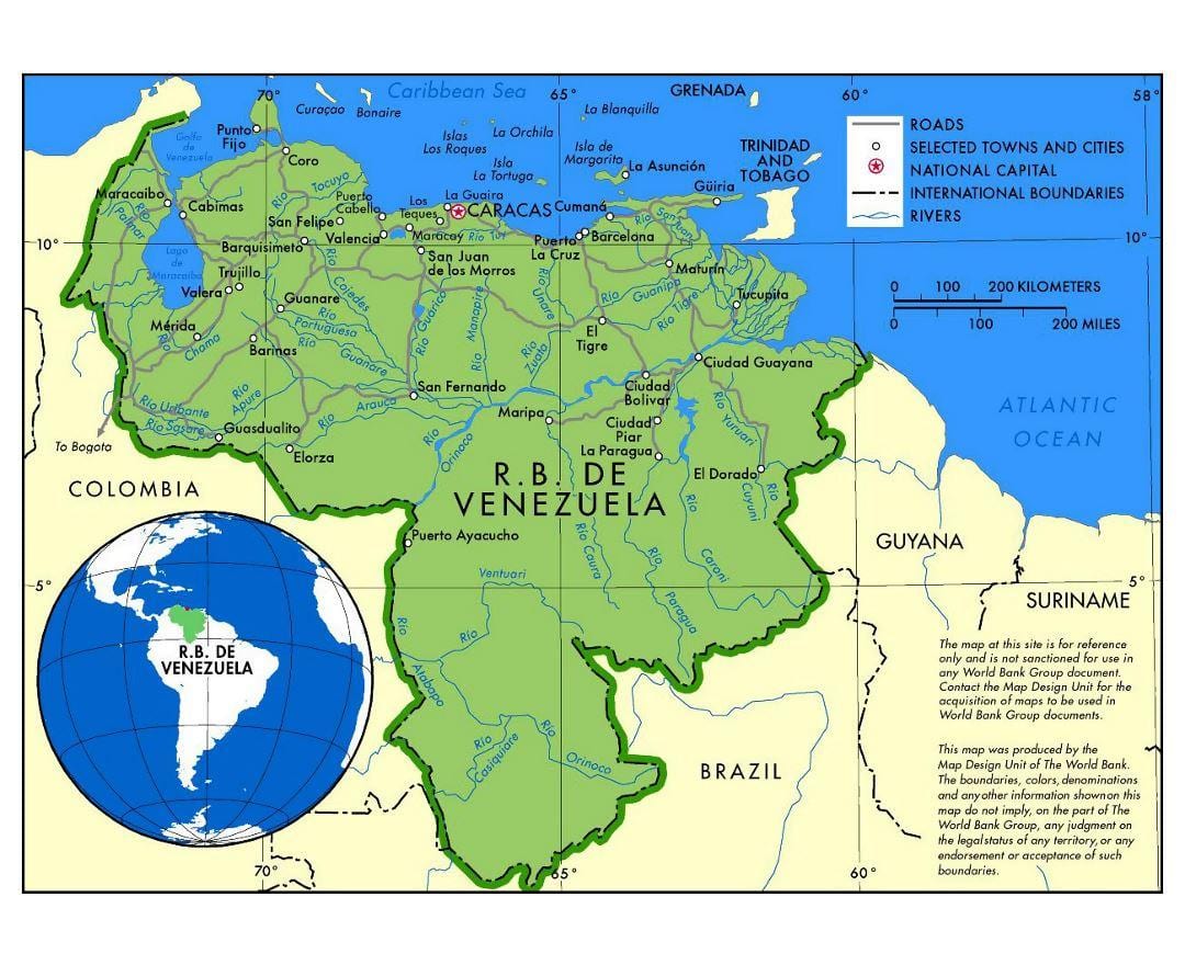 mapa de mapa de veneçuela