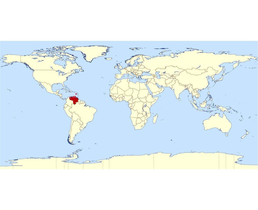 veneçuela ubicació en el mapa del món