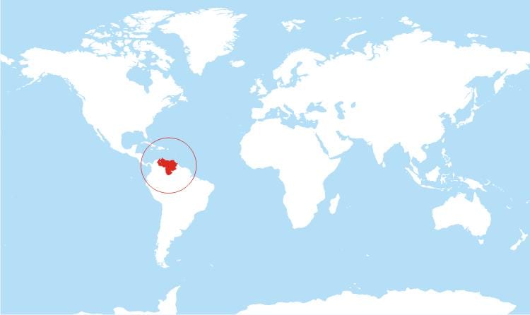 mapa de veneçuela ubicació al món