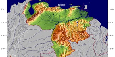 Mapa de mapa físic de veneçuela