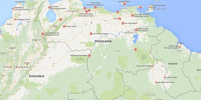 Mapa de veneçuela aeroports