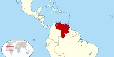 Veneçuela en el mapa d'amèrica del sud