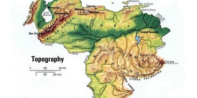 Mapa de veneçuela topogràfic