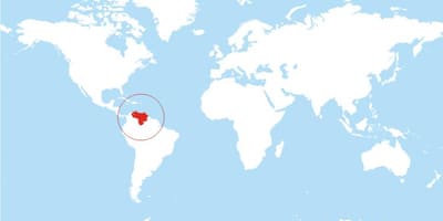 Mapa de veneçuela ubicació al món